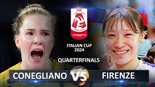 Quarter Finals Conegliano vs Firenze  Italian Volleyball LVF SerieA1 Coppa Italia 2024 [upl. by Ennayllek]