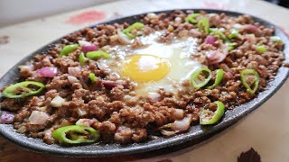 Sizzling Ground Pork Sisig  Filipino Recipe [upl. by Ayotal751]