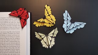 Origami Lesezeichen Schmetterling  How to make a beautiful Butterfly Bookmark  DIY Bookmark [upl. by Neenwahs430]