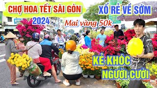 SỐC CHỢ HOA TẾT SÀI GÒN 2024 XỔ RẺ MAI VÀNG DƯA HẤU LẤY VỐN KẺ KHÓC NGƯỜI CƯỜI BẾN BÌNH ĐÔNG Q8 [upl. by Rimahs]