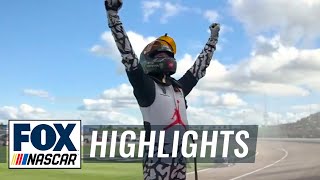 Kurt Busch pulls away from Kyle Larson en route to win at Kansas  NASCAR ON FOX HIGHLIGHTS [upl. by Pelligrini]