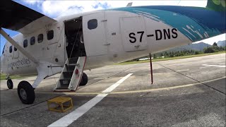 Air Seychelles MAHE  PRASLIN DHC6400 Twin Otter S7DNS Flight Report [upl. by Ramej]