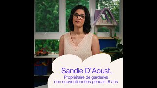 Inscrire sa garderie non subventionnée au Parcours  Rencontrez Sandie DAoust [upl. by Caritta]