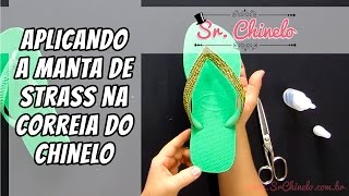 Como aplicar a manta de strass na correia do chinelo [upl. by Healy]