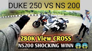 NS 200 BS6 VS DUKE 250 BS6  Drag Race battle  Ns 200 shocking Win 😱😱 [upl. by Derfliw302]