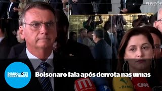 Assista ao pronunciamento do presidente Jair Bolsonaro após derrotas nas urnas [upl. by Ellemaj]