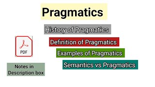 Pragmatics  Study of Language  Language use in context  Pragmatics vs Semantics  Examples [upl. by Dewayne]