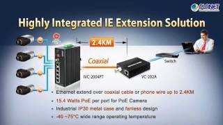 Industrial VDSL2  PoE Ethernet Extender 40  70 Degree C IVC2004PT [upl. by Oirom]