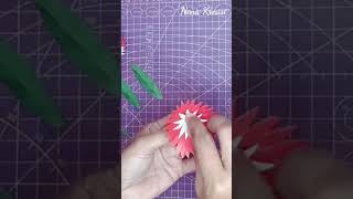 Easy and Beautiful Paper Flowers  Red and White Paper Flowers [upl. by Crocker]