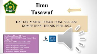 ilmu Tasawuf Soal PPPK Penyuluh Agama Islam [upl. by Amsa]