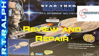 Star Trek Playmates USS Enterprise E First Contact St Christophers Auction win Review and Repair [upl. by Angelis]