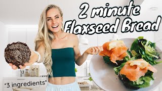 2 min Healthy Flaxseed Bread Recipe only 3 ingredients [upl. by Ainoet409]