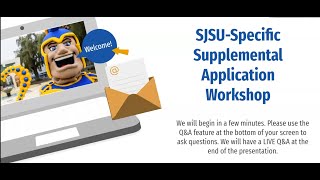 SJSU Spring Supplemental Application Workshop [upl. by Machos812]