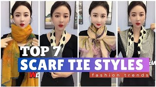 Top 7 popular ways to wear a Scarf  Easy stylish ways to tie a scarf P301023 scarfwearing [upl. by Eelasor]