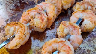 Cajun style lemon pepper shrimp on the grill 4k [upl. by Llerrud]