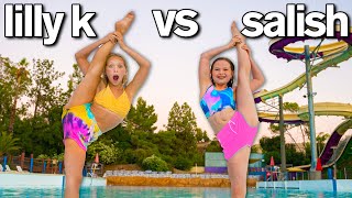 LAST TO LEAVE WATER PARK My Daughter vs Lilly K Extreme Gymnastics Challenge [upl. by Zoller]