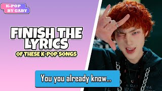 FINISH THE LYRICS OF THESE KPOP SONGS 6  KPOP GAME [upl. by Udale945]