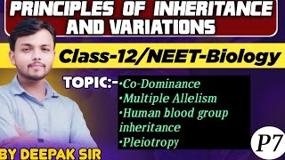 Principles of inheritance and variation Part 7Codominance Multiple Allelism Human blood groupneet [upl. by Eckhardt105]