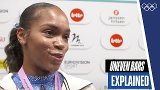 Star gymnasts explain Uneven Bars Lynzee Brown Shilese Jones Lena Bickel [upl. by Regor]