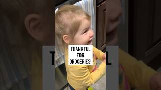 What will she want to open 😁 Thanksgiving groceries toddlers groceryhaul parenting thankful [upl. by Gellman]