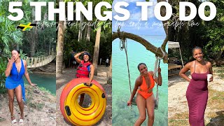 5 THINGS TO DO IN TRELAWNY JAMAICA vlog vacation travel itinerary food Swimming Beach River [upl. by Tohcnarf597]