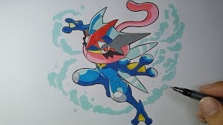 Cách Vẽ Greninja Pokemon Ninja Siêu Ngầu [upl. by Ahsienek687]