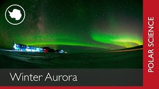 Winter Aurora over Halley Research Station [upl. by Llednar]