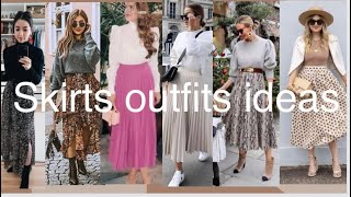 How to wear a skirt  skirts outfits ideas  2024 how to look good in midi skirts [upl. by Halihs427]