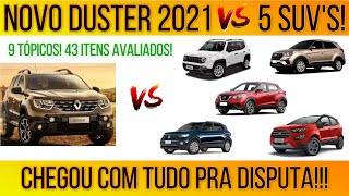 Comparativo Novo Duster 2021 versus Renegade TCross Kicks Creta e Ecosport Chegou com TUDO [upl. by Gnuy]