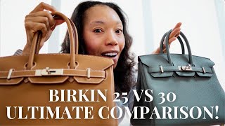 Hermes Birkin 25 vs 30 Size Review  What Fits Inside Pros amp Cons [upl. by Arahk]