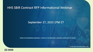 HHS SBIR Contracts Solicitation PHS20241 Webinar [upl. by Hudgens]