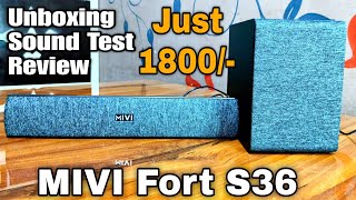 Mivi Fort S36  Unboxing and Review  Best Soundbar with Subwoofer Under 2500 [upl. by Adliw]