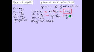 MULTIPLICADORES DE LAGRANGE FUNCIÓN DE 3 VARIABLES [upl. by Annaoi]