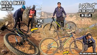 Exploring ASOLA BHATTI WILDLIFE SANCTUARY on My Cycle  Got lost in forest amp Puncture in Front Tyre [upl. by Ecraep86]