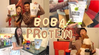 boba tea protein honest review water milk smoothie [upl. by Hussar]