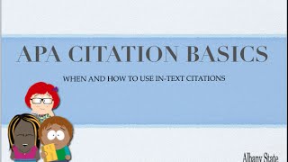 APA Intext Citations 6th Edition [upl. by Nylatsirk]