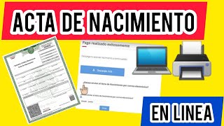 📢Como descargar Acta de Nacimiento en linea [upl. by Anma]