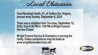 Obits for September 13 2024 [upl. by Finella]