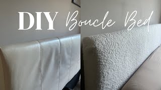 DIY Boucle Bed  Reupholstering for the First Time [upl. by Eelirem255]