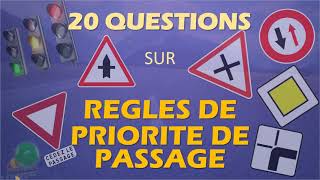 Test 20 questions sur PRIORITÉS DE PASSAGE 1 Code de la route 2023 Permis B [upl. by Mosa407]