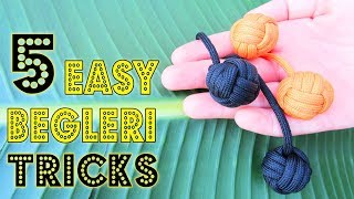 5 Easy Begleri Tricks  How to use Paracord Monkeys Fists Tutorial [upl. by Violetta]