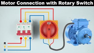 3 Phase Motor Connection with Rotary Switch ElectricalTechnician [upl. by Reilamag922]