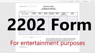 How to File 2202 Form SBA Instructions How to Fill out  Schedule of liabilities [upl. by Declan]