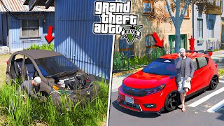 RESTORASI BANGKAI MOBIL BRIO YANG SUDAH TERBENGKALAI DI GTA 5 MOD [upl. by Annodam]