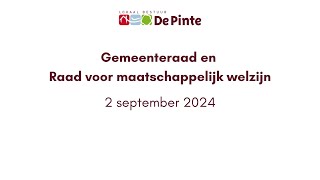 Gemeente en OCMWraad 2 september 2024 [upl. by Enigroeg]