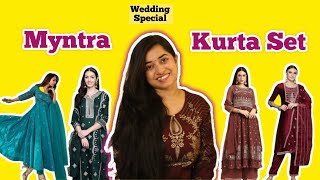 Wedding Guest Outfit ft Myntra  Kurta Set Haul  Shristi Upadhyay myntra [upl. by Airdnola110]