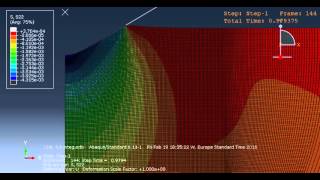 static rockwell indentation test simulation via ABAQUS stress 22 contour animation [upl. by Columbine]