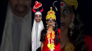 BlackWhite Bhoot 🧟‍♂️☠️Vs Bhagwan❤️🌸Look Challenge shorts ytshorts funnyshorts bhoot [upl. by Swerdna955]