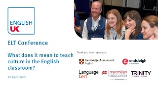 ELT Conference 2021  What does it mean to teach culture in the English classroom [upl. by Sion]