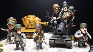 Tooned German Tiger 1 tank amp soldiers by Yufan resin model garage kit build Aliexpress [upl. by Fayola886]